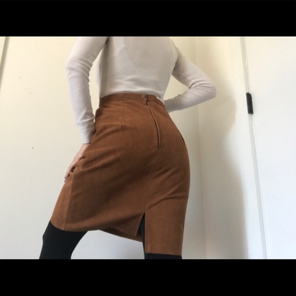 Lisa Cohen For Phoenix Vintage Suede Leather Skirt - Picture 6 of 16